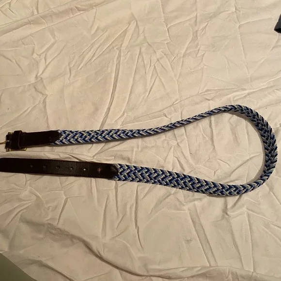 SOLD Vineyard Vines Blue Woven Stretch Knit Belt - Picture 1 of 4